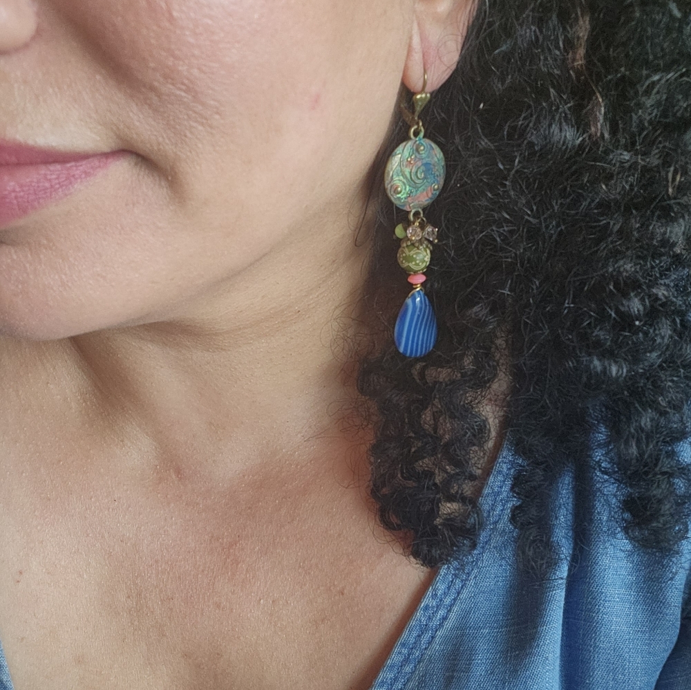 Artisan Blue Agate earrings handmade